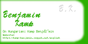 benjamin kamp business card